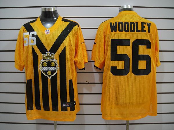 Nike Steelers 56 Woodley 1933s Throwback yellow Elite Jerseys