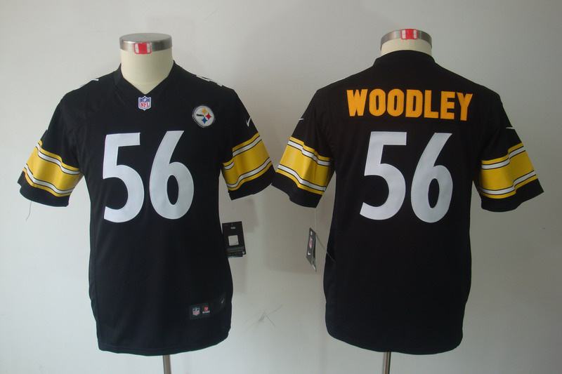 Nike Steelers 56 Woodley Black Kids Limited Jerseys