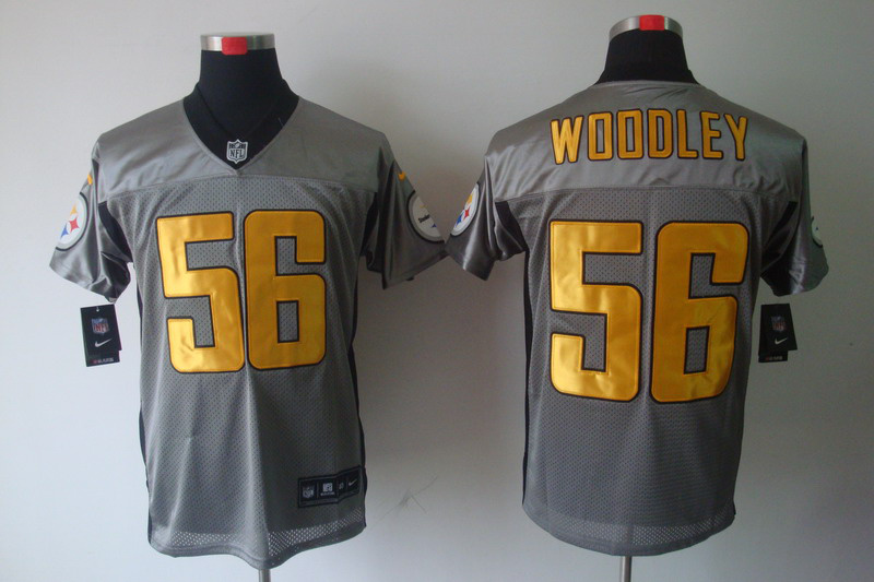 Nike Steelers 56 Woodley Grey Elite Jerseys