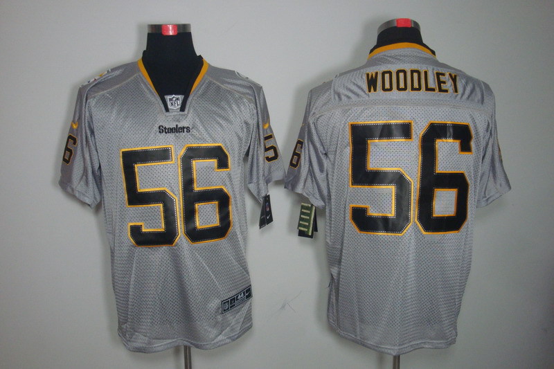 Nike Steelers 56 Woodley Lights Out Grey Elite Jerseys