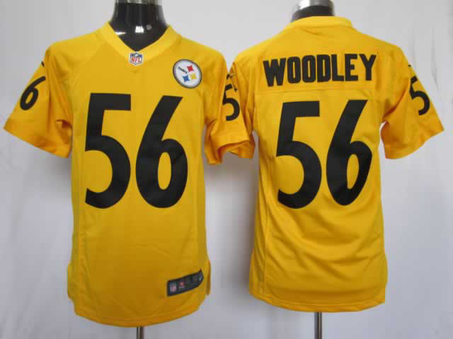 Nike Steelers 56 Woodley Yellow Game Jerseys