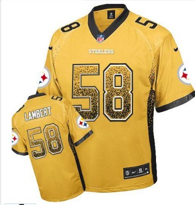 Nike Steelers 58 Jack Lambert Gold Elite Drift Jersey