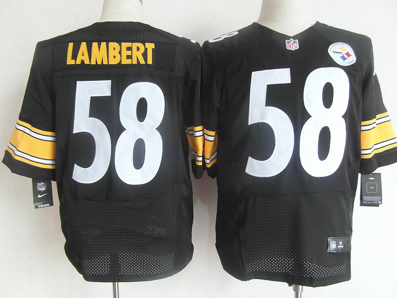 Nike Steelers 58 Lambert Black Elite Jerseys