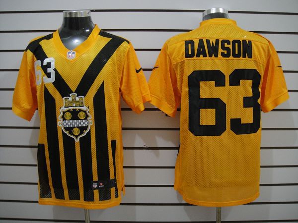 Nike Steelers 63 Dawson 1933s Throwback yellow Elite Jerseys