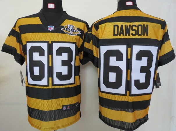 Nike Steelers 63 Dawson Yellow&Black 80th Jerseys
