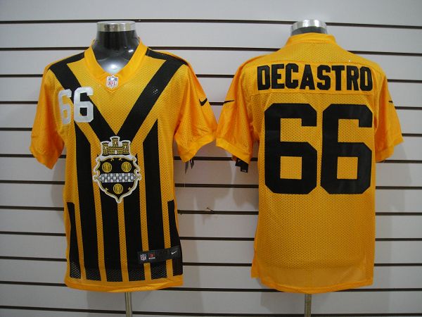 Nike Steelers 66 Decastro 1933s Throwback yellow Elite Jerseys