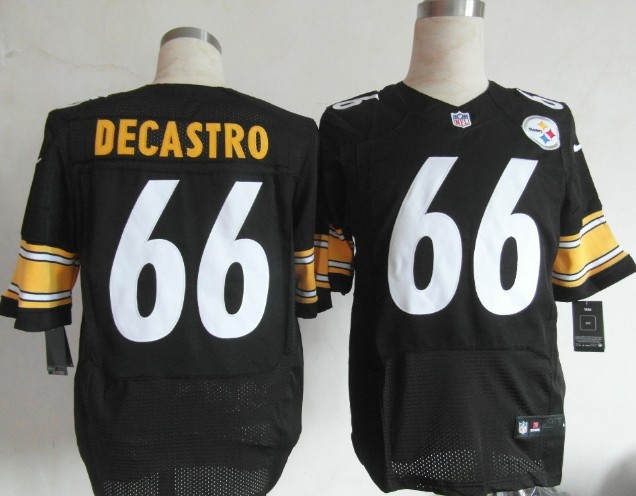 Nike Steelers 66 Decastro Black Elite Jerseys
