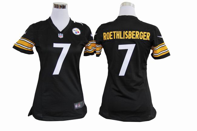 Nike Steelers 7 ROETHLISBERGER Black Women Game Jerseys