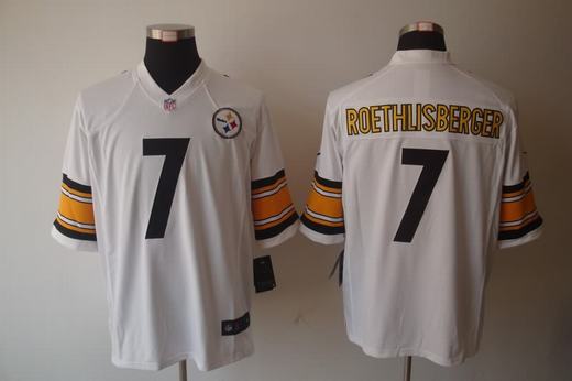 Nike Steelers 7 Roethlisberger White Limited Jerseys