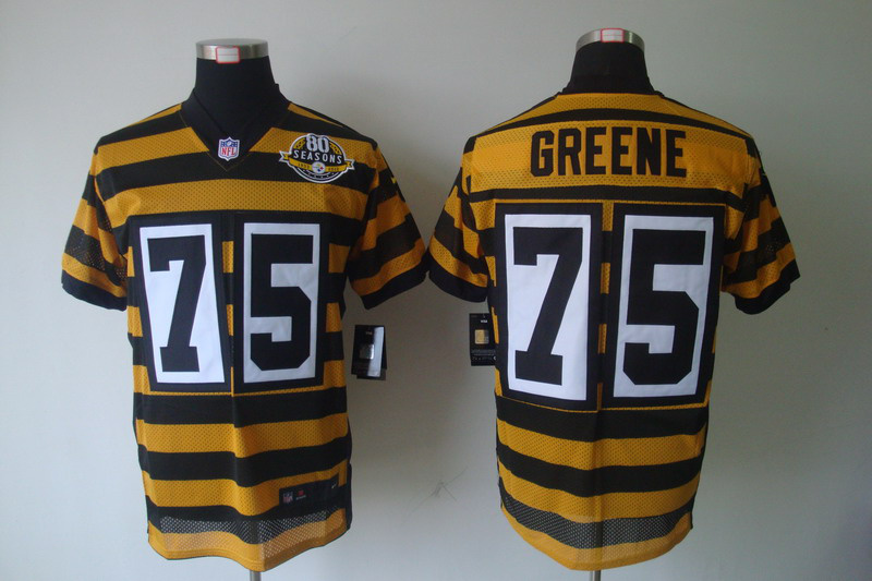 Nike Steelers 75 Greene Yellow&Black 80th Jerseys