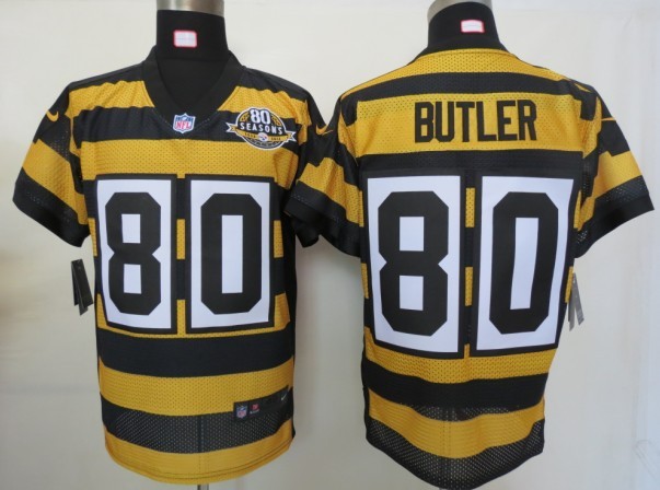 Nike Steelers 80 Butler Yellow&Black 80th Jerseys
