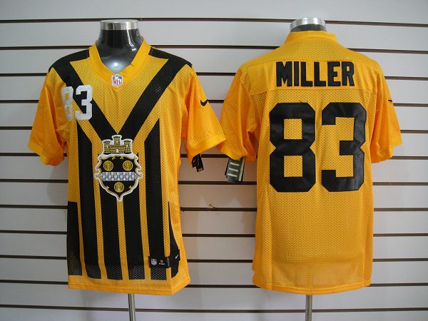 Nike Steelers 83 Miller 1933s Throwback yellow Elite Jerseys