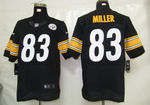 Nike Steelers 83 Miller Black Elite Jerseys
