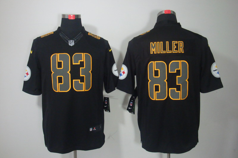 Nike Steelers 83 Miller Black Impact Limited Jerseys