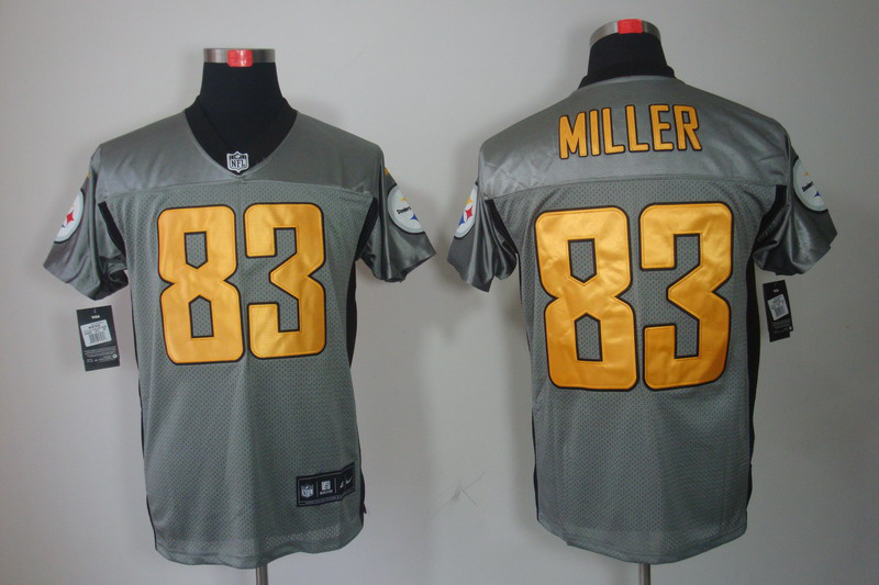 Nike Steelers 83 Miller Grey Shadow Elite Jerseys