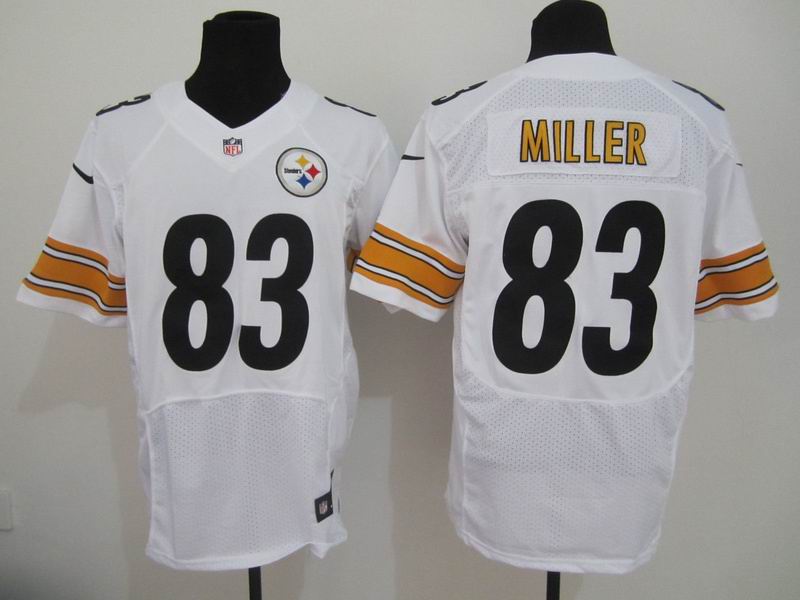 Nike Steelers 83 Miller White Elite Jerseys