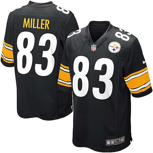 Nike Steelers 83 Miller black Game Jerseys