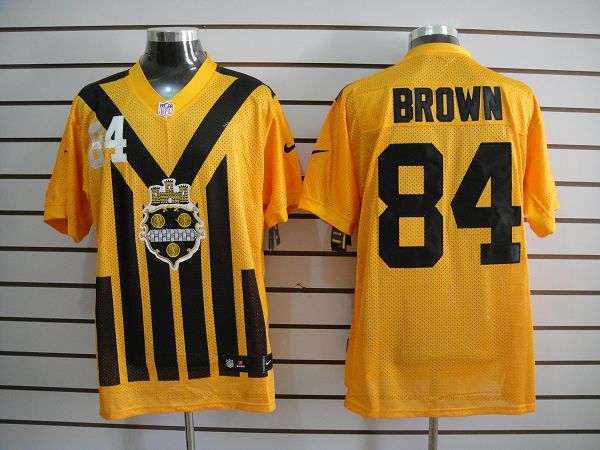 Nike Steelers 84 Brown 1933s Throwback yellow Elite Jerseys