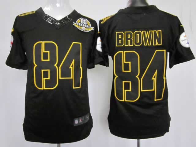 Nike Steelers 84 Brown 80TH Black Impact Limited Jerseys