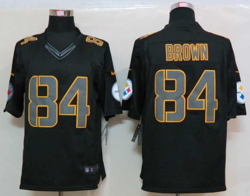 Nike Steelers 84 Brown Black Impact Limited Jerseys