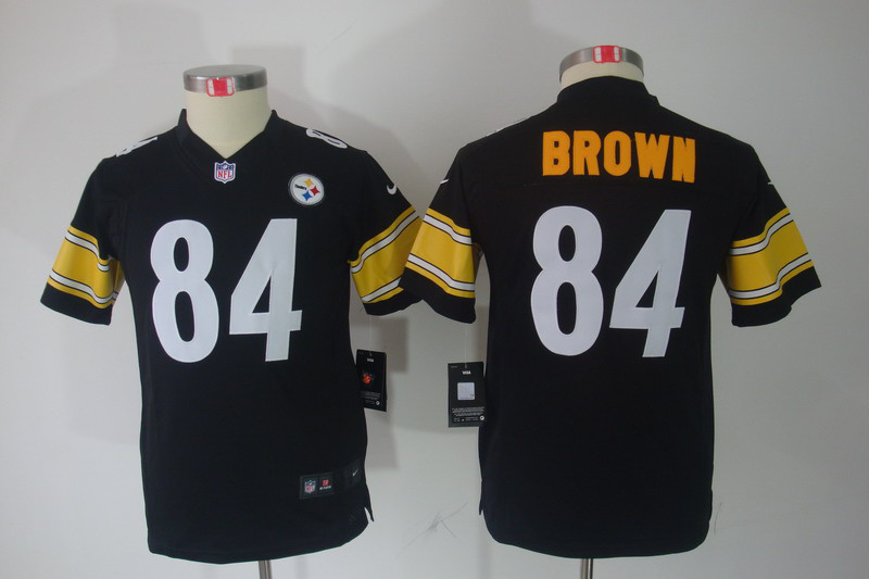 Nike Steelers 84 Antonio Brown Black Youth Limited Jersey