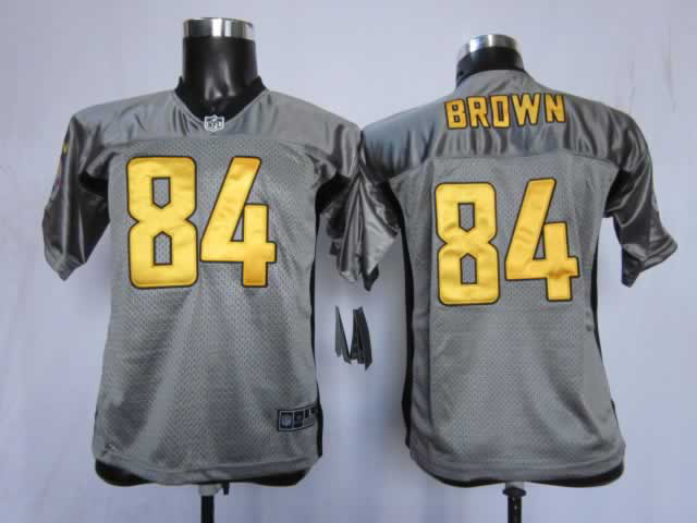 Nike Steelers 84 Brown Grey Kids Elite Jerseys