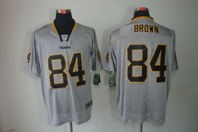 Nike Steelers 84 Brown Lights Out Grey Elite Jerseys
