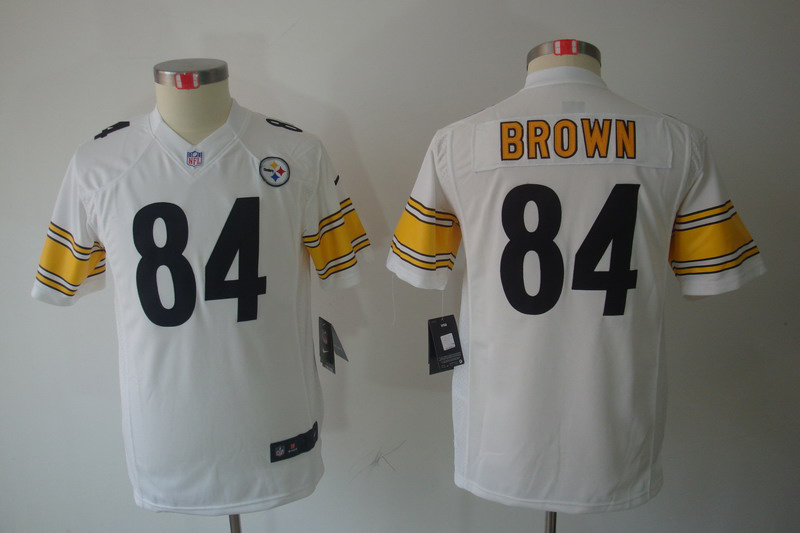 Nike Steelers 84 Brown White Kids Limited Jerseys