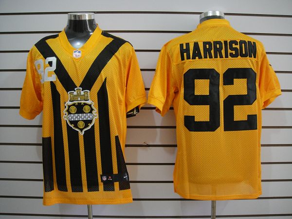Nike Steelers 92 Harrison 1933s Throwback yellow Elite Jerseys