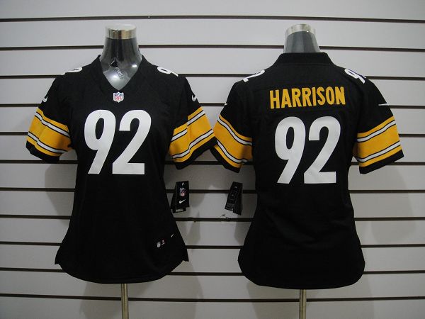 Nike Steelers 92 Harrison Black Women Limited Jerseys
