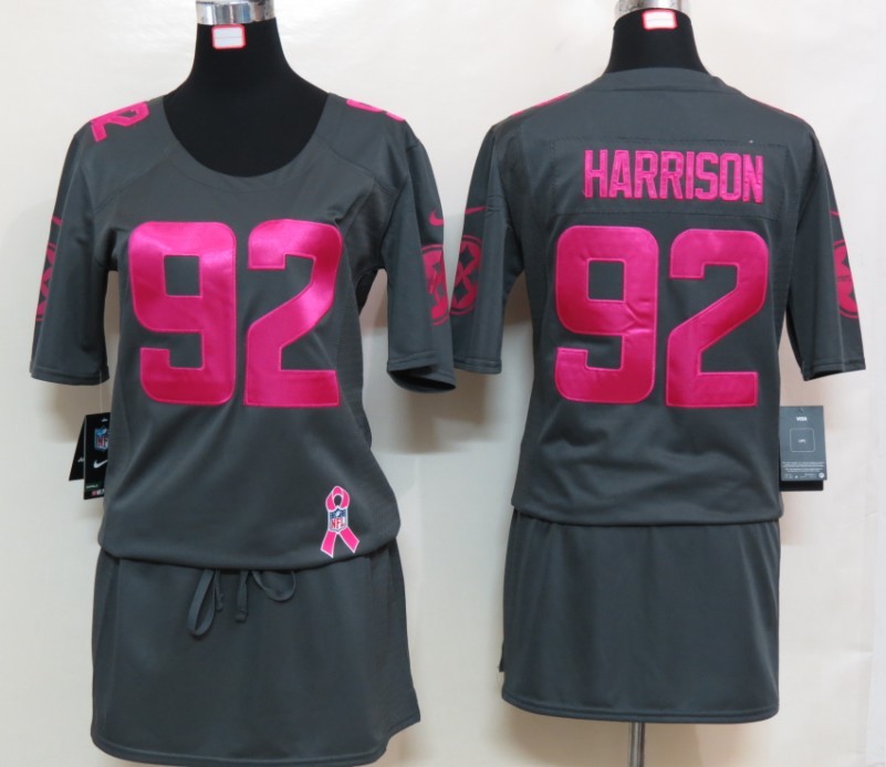 Nike Steelers 92 Harrison Elite breast Cancer Awareness Dark Grey Women Jerseys