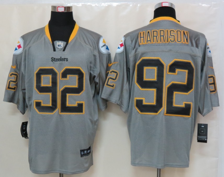 Nike Steelers 92 Harrison Lights Out Grey Elite Jerseys