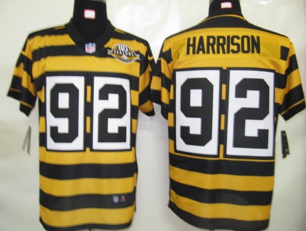 Nike Steelers 92 Harrison Yellow&Black 80th Jerseys
