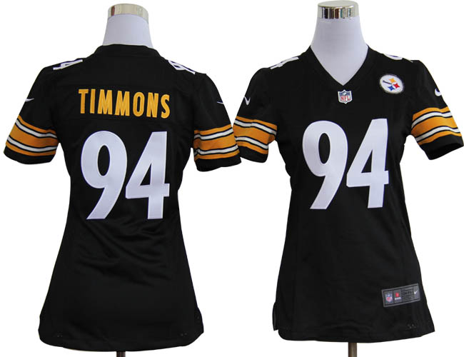 Nike Steelers 94 TIMMONS Black Women Game Jerseys