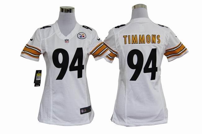 Nike Steelers 94 TIMMONS White Women Game Jerseys