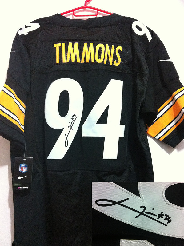 Nike Steelers 94 Timmons Black Signature Edition Jerseys