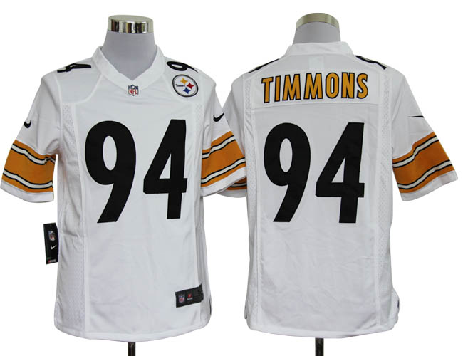 Nike Steelers 94 Timmons white Game Jerseys