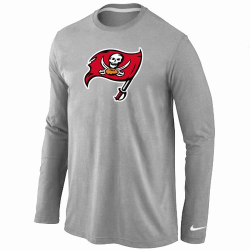Nike Tampa Bay Buccaneers Logo Long Sleeve T-Shirt Grey - Click Image to Close