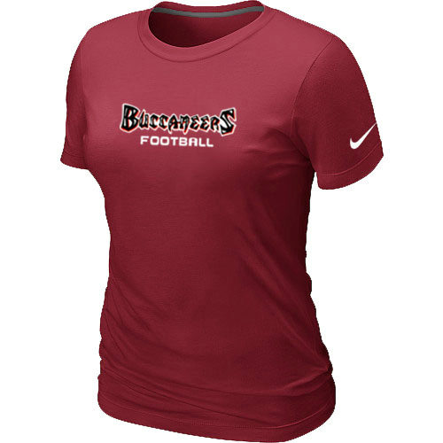 Nike Tampa Bay Buccaneers Sideline Legend Authentic Font Women's T-Shirt Red - Click Image to Close