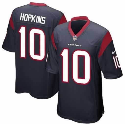Nike Texans 10 Hopkins Blue Game Jerseys