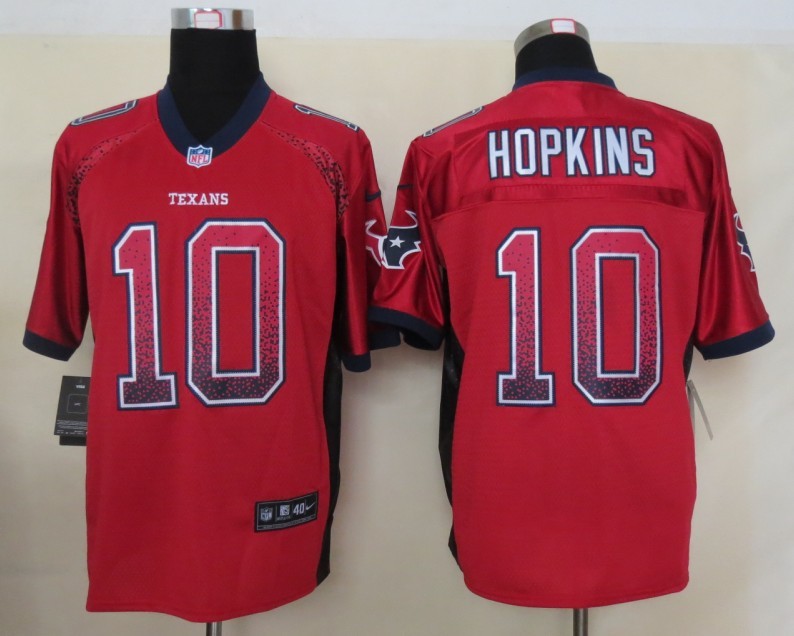 Nike Texans 10 Hopkins Red Elite Drift Jersey