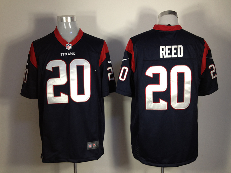 Nike Texans 20 Reed Blue Game Jerseys
