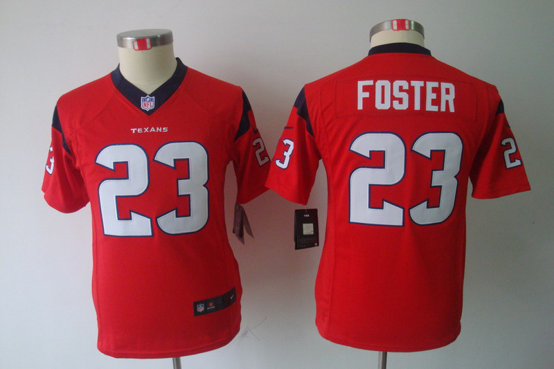 Nike Texans 23 FOSTER Red Kids Limited Jerseys