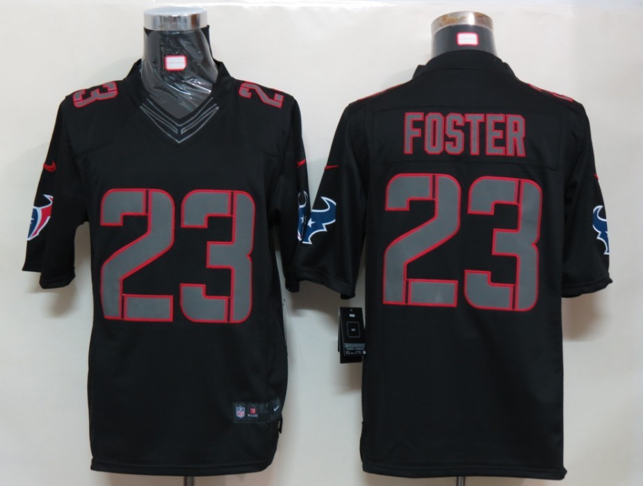 Nike Texans 23 Foster Black Impact Limited Jerseys