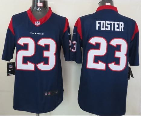 Nike Texans 23 Foster Blue Limited Jerseys