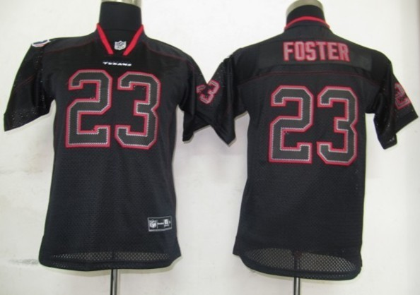Nike Texans 23 Foster Lights Out Black Elite Kids Jerseys