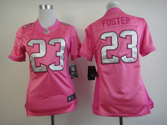 Nike Texans 23 Foster Pink Love's Women Jerseys
