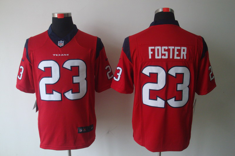 Nike Texans 23 Foster Red Game Jerseys