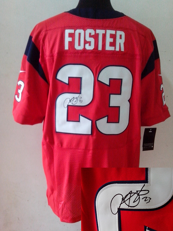 Nike Texans 23 Foster Red Signature Edition Jerseys