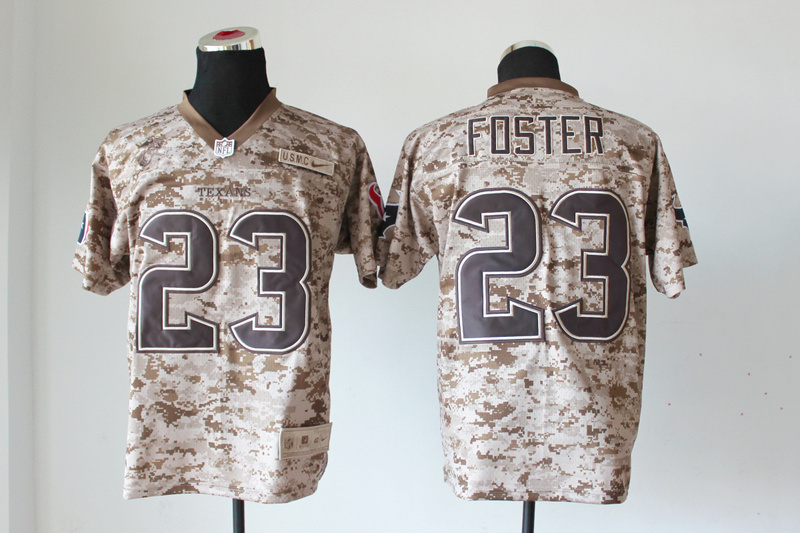 Nike Texans 23 Foster US Marine Corps Camo Elite Jerseys